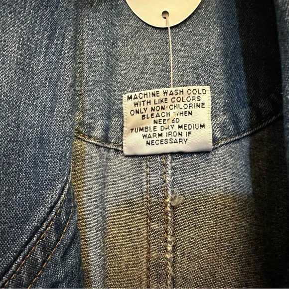 Vintage CMC Color Me Cotton 100% Cotton Denim Duster Women's Size Large - Picture 7 of 11